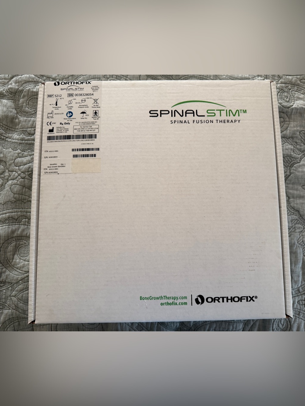 SpinalStim Spinal Fusion Therapy Device Box - White/Green NWT